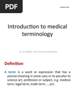 Introduction To Medical Terminology