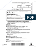 Monday 24 June 2019: Further Pure Mathematics FP3