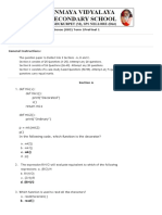 Class 12 Computer Science (083) Term 1prefinal 1 Maximum Marks: 45 Time Allowed: 90 Minutes General Instructions