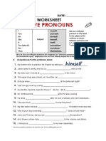 Reflexive Pronouns: Grammar Worksheet