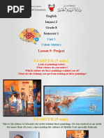 English Impact 2 Grade 8 Semester 1: Lesson 9: Project