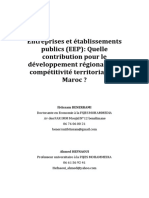 Entreprises Et Établissements Publics (EEP) : Quelle Contribution Pour Le Développement Régional Et La Compétitivité Territoriale Au Maroc ?