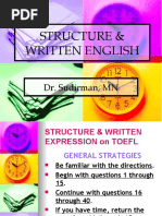 Structure & Written English: Dr. Sudirman, MN