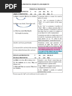 Unit 12 - 4-6 Personal Pronouns Subjects and Objects 4-7 Possesive Nouns