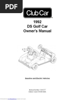 1992 DS Golf Car Owner's Manual: Gasoline and Electric Vehicles