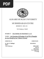 Aligarh Muslim University Murshidabad Centre: SESSION: 2021-22 Tutorial Test