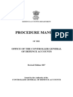 Procedure Manual: Office of The Controller General of Defence Accounts