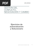 Ejercicios de Autoevaluación y Solucionario Gestion de Conflicto Negociacion y Cambio