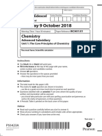 Questionpaper Unit1WCH01 October2018 IAL Edexcel Chemistry