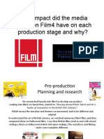 What Impact Did The Media Institution Film4 Have On Each Production Stage and Why?