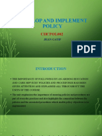 Develop and Implement Policy: CHCPOL002