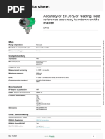 Product Data Sheet: Accuracy of 0.05% of Reading, Best Reference Accuracy Turndown On The Market