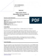 MGEC02 Topics in Price Theory (Intermediate Microeconomics II) Summer 2020