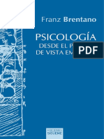 BRENTANO, FRANZ (2020), Psicología Desde El Punto de Vista Empírico