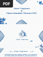 Linear Congruence and Chinese Remainder Theorem