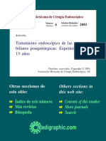 Tratamiento Endoscópico de Las Estenosis Biliares Posquirúrgicas: Experiencia de 13 Años