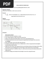 Uv U+v: Focal Length of Convex Lens Aim