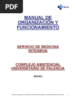 Manual de Organización y Funcionamiento UCI Complejo Asistencial de Palencia 2017