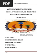 Ambo University Woliso Campus: School of Technology and Informatics