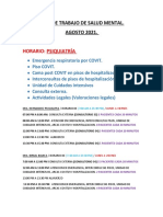 Agosto. Plan de Trabajo de Salud Mental.