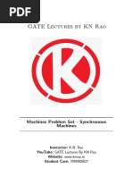 GATE Lectures by KN Rao: Machines Problem Set - Synchronous Machines