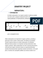 Chemistry Project: Aldol Condensation o Introduction