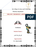 Organic Chemistry Laboratory: Basra University College of Science and Technology Pharmacy Department