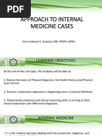 Approach To Internal Medicine Cases: Vince Edward C. Araneta, MD, FPAFP, CSPSH