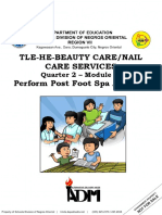 Tle-He-Beauty Care/Nail Care Services Perform Post Foot Spa Activity