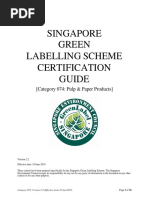 Singapore Green Labelling Scheme Certification Guide: (Category 074: Pulp & Paper Products)