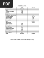 Triel Balance Accounting Titles Debit Credit