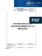 Procedimiento para La Estimación de La Incertidumbre de La Medición