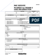 Pm-Clinic Service Inspection Sheet For Wa600-3 Base Information