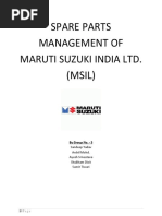 Project of MIS - Spare Parts Management of MSIL - Group-5