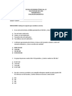 Evaluación Diagnóstica Matemáticas 1