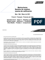 French Ab Initio Paper 2 Reading Comprehension SL Markscheme French