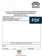 Caderno: Concurso Público Unificado para Provimento de Cargos Efetivos Das Prefeituras Municipais Agregadas No Polo 3