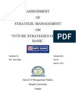 Assignment OF Strategic Management ON "Future Strategies of HDFC Bank"