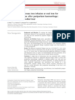 IV Iron Infusion Vs Oral Iron For Postpartum Hemorrhage