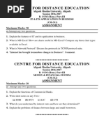 Centre For Distance Education: Assignment