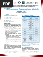 Convocatoria Campeonato Iberoamericano Mexico 2022