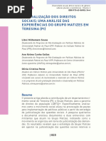 Judicialização Dos Direitos Sociais: Uma Análise Das Experiências Do Grupo Matizes em Teresina (Pi)