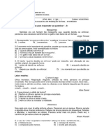 Avaliação de P.T - 301 - 8º Período