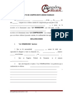 Contrato de Compraventa Bienes Muebles Entre 2 Personas Fisicas