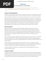 Competitive Exams Short Notes On Computers: Hardware (Disambiguation)