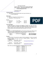 ECE 110H1 SU (Summer) - Electrical Fundamentals - 2016 Course Management Form