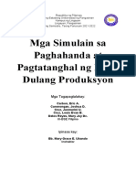 Mga Simulain Sa Paghahanda at Pagtatanghal NG Isang Dulang Produksyon