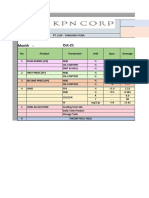 Quality Control Monthly Report Kernel Crushing Plant 750 MT: Pt. Eup - Tanjung Pura