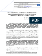 Managementul Defectuos in Gestionarea Riscurilor Emergente Din Unitatile de Asistenta Medicala Din Bucuresti - Tocan Rodica