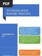 Investigative Report Writing